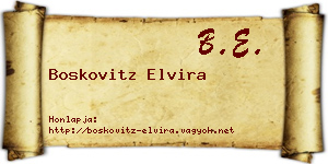 Boskovitz Elvira névjegykártya